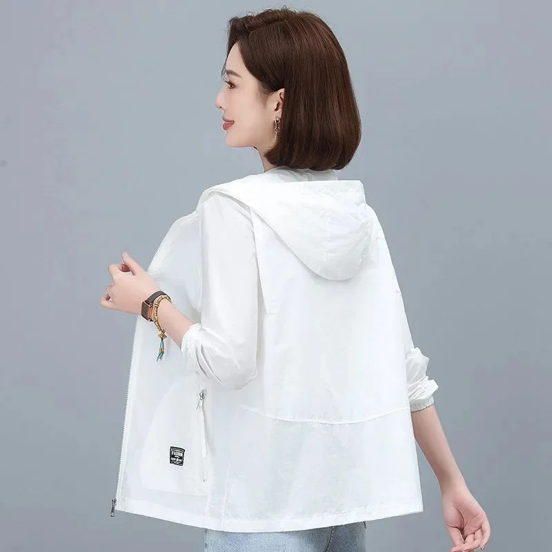 

Женская куртка, новинка 2025, летнее тонкое пальто, повседневная ветровка, женская солнцезащитная куртка, базовое пальто на молнии, топы