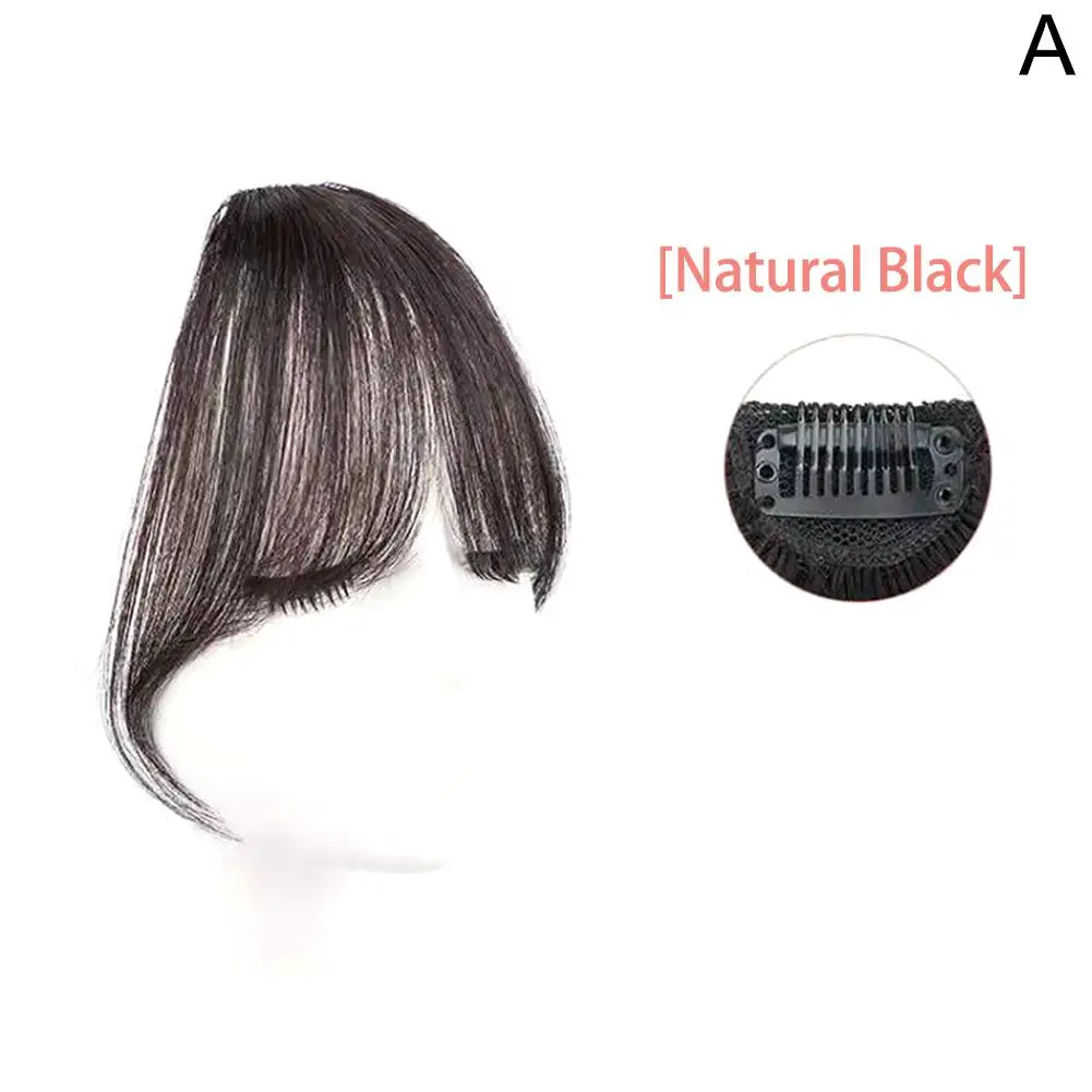 Air Bangs Wig For Women With Natural Front Forehead Invisible Hair Patch Round Face French Bangs Fake Bangs