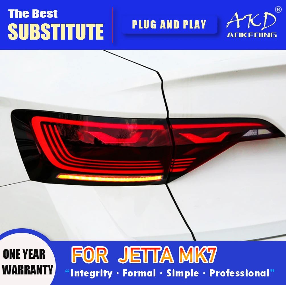 AKD Tail Lamp for VW Jetta LED Tail Light 2019-2023 Jetta MK7 Rear Fog Brake Turn Signal Automotive Accessories