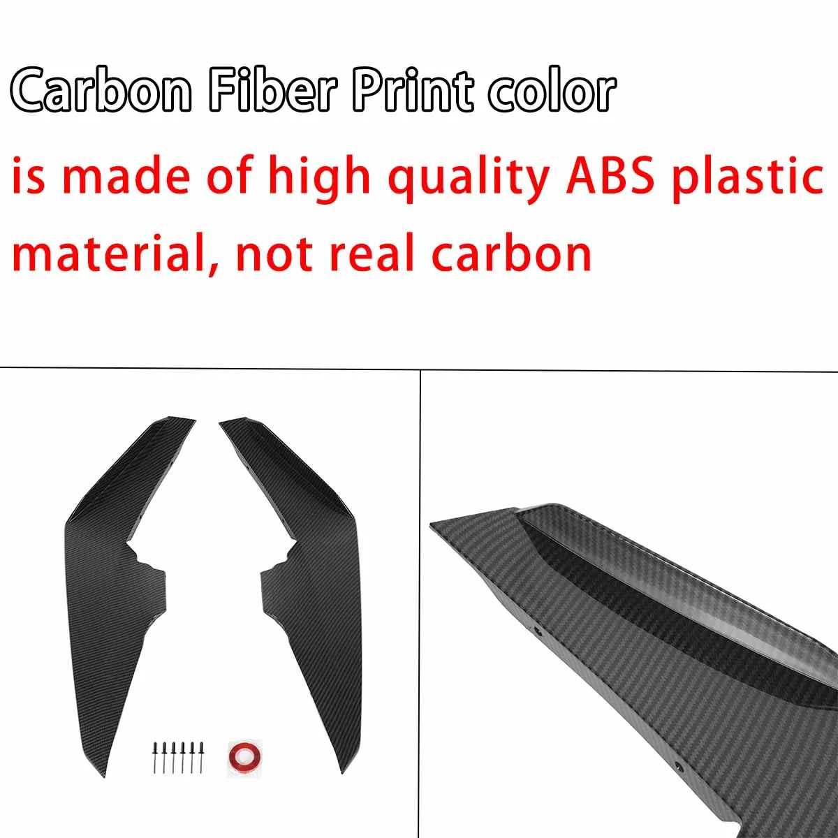 For Chevrolet Camaro SS 2016-2018 Front Side Canards Dive Plane Spoiler Car Accessories Body Kit Glossy Black Carbon Fiber Print