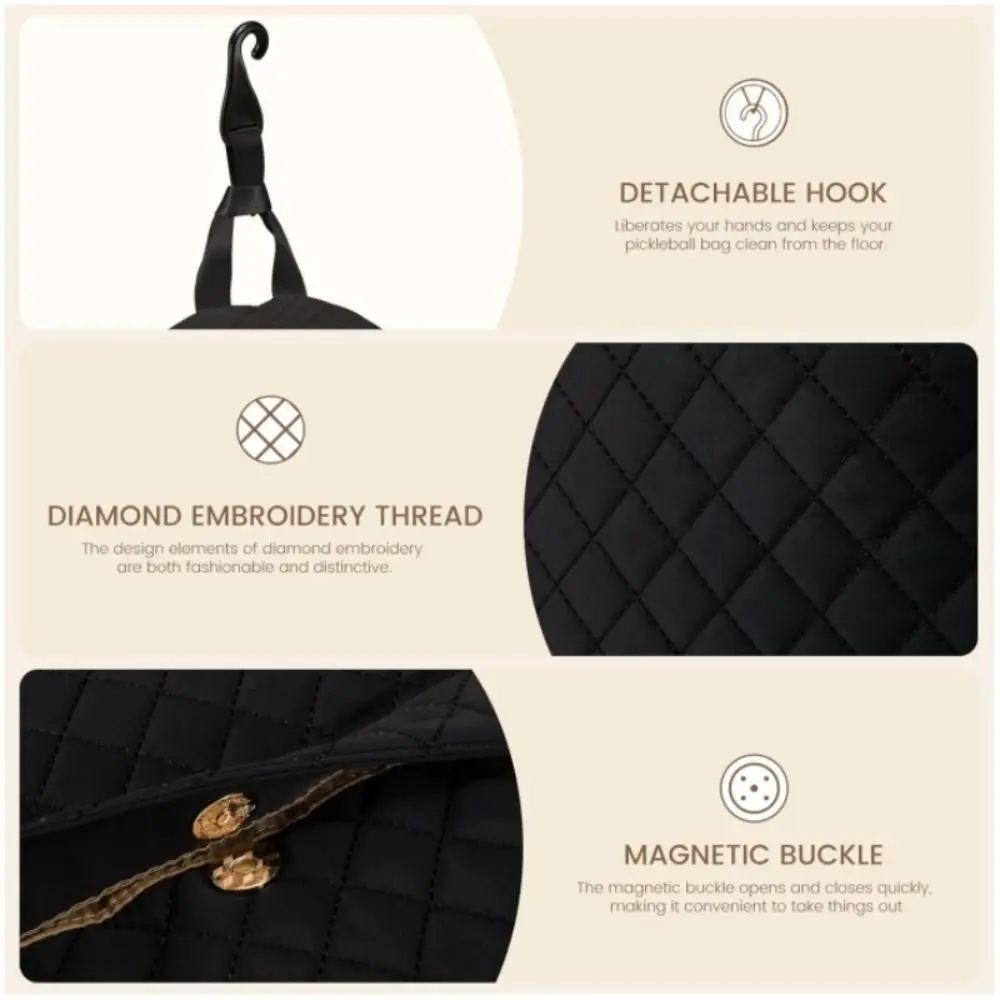 

Large Capacity Tennis Crossbody Backpack Zipper Closure Waterproof Lightweight Sling Bag Adjustable Strap Multipurpose