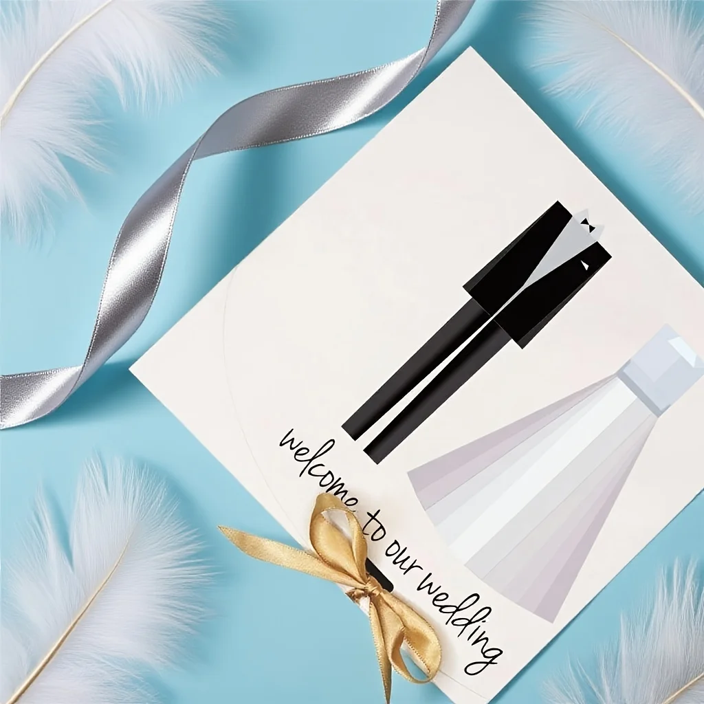 

Набор свадебных подарков из 10 предметов | Модель свадебного платья + светло-коричневый бантик из лент, идеально подходит для украшения банкетных столов и подарков гостям.