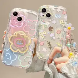 Flower Wrist Chain Case for Xiaomi 15T Pro POCO X7 M7 X5 X3 X6 F3 F4 M3 M4 M6 F6 F7 Pro 12 11 Lite 5G NE 15 Ultra Bracket Cover