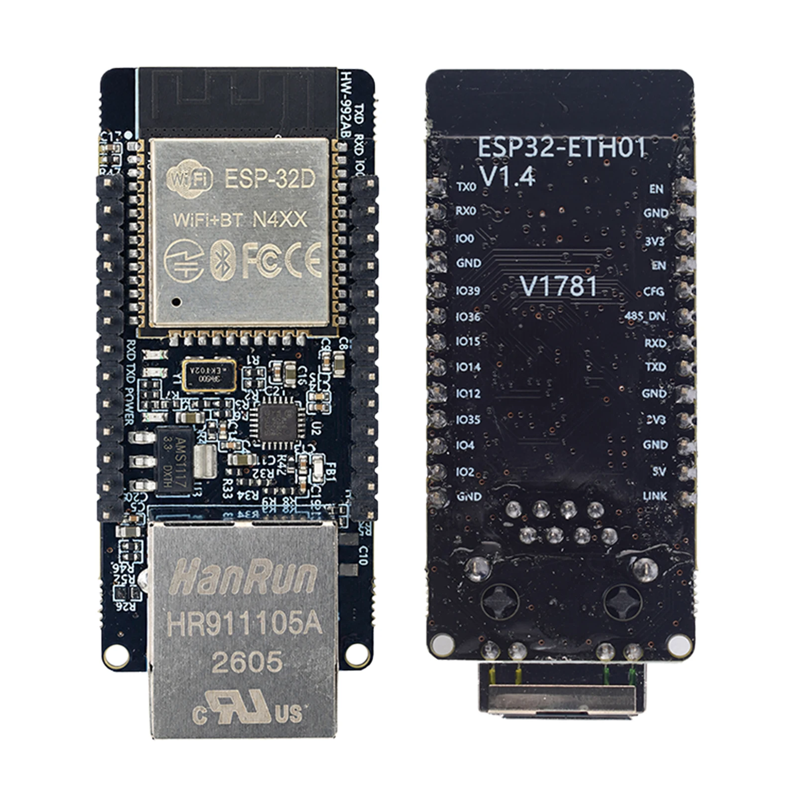 WT32-ETH01 Embedded Board RJ45 10/100Mbps Ethernet WiFi Wireless CircuitPython Compatible IoT Module