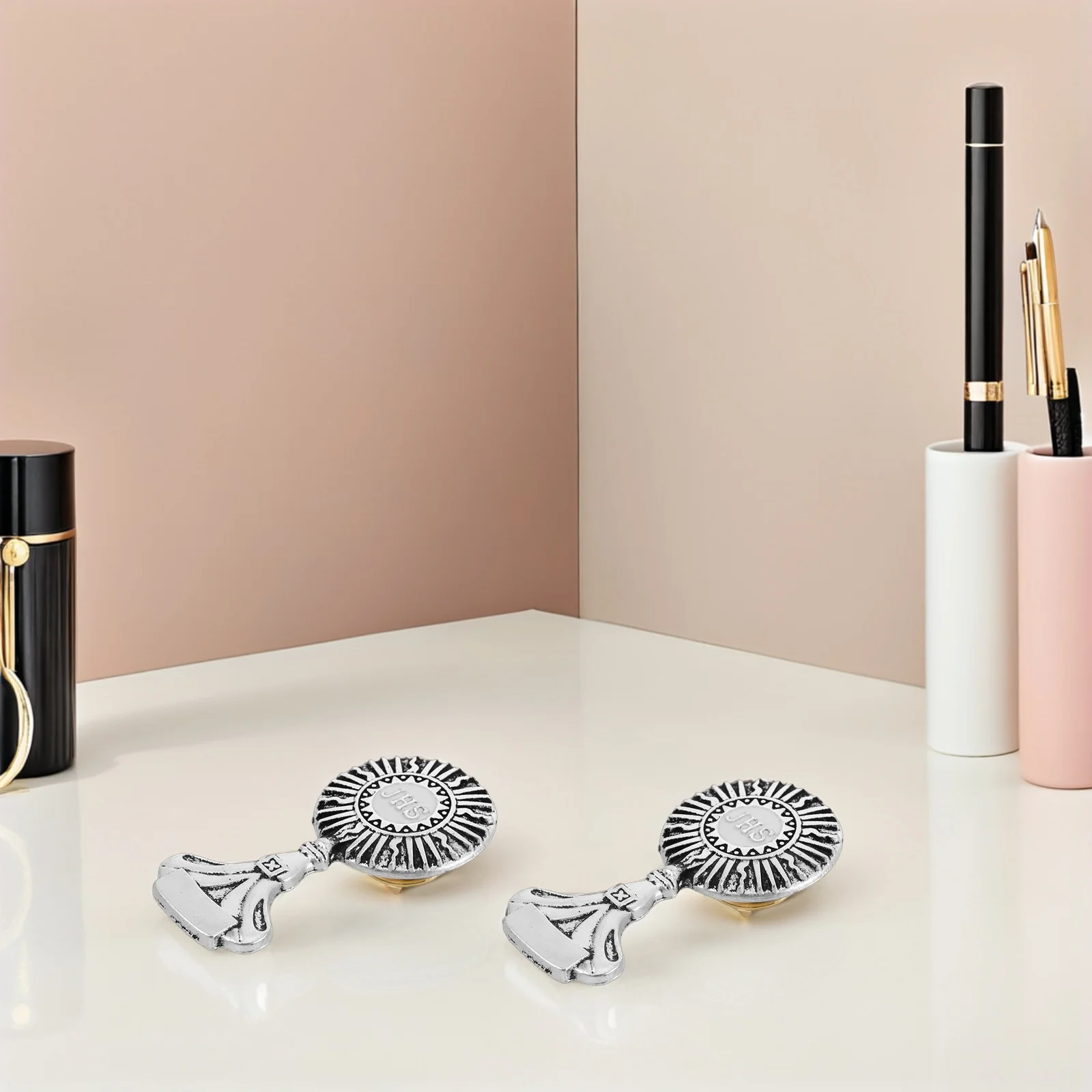 

6pcs Metal Brooch Pins Shiny Wear Resistant Elegant Waist Pin Shape Enhancing Clothing Accessory Shirt Cap Cufflink