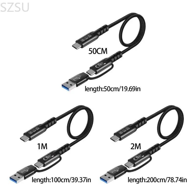 SZSU USB Type C Cable Fast Charging Male to Male Cable Replacement for Electronics