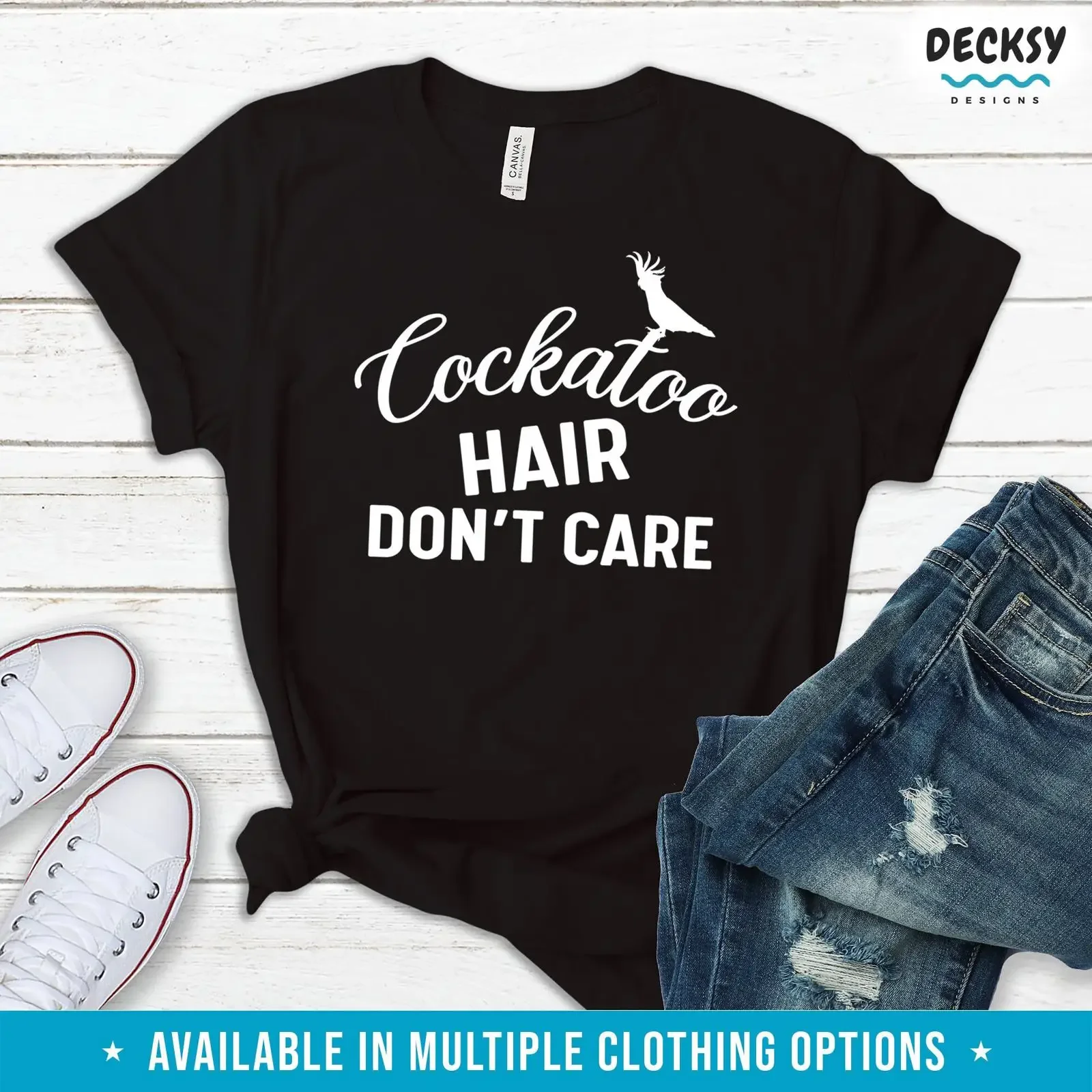 Cockatoo Hair Don't Care Funny T Shirt Bird Lover Owner Ornithologist Watcher Casual Women vintage Washed Slightly