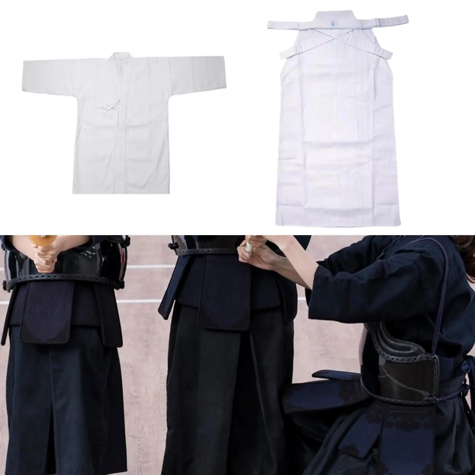 Kendo Hakama Set Japanese Martial Arts Uniform Traditional Samurai Outfit Poly Cotton Apparel for Training and Competition