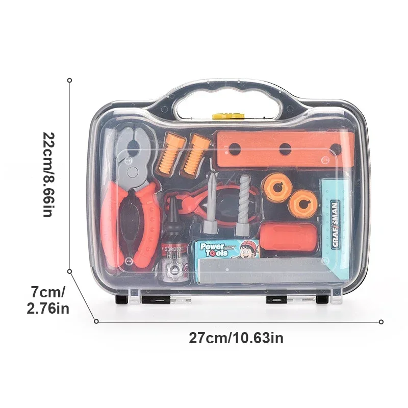Kinder Spielzeug Werkzeuge Kit Kinder 13 Stück Toolbox Set Diy Pretend Spielen Spielzeug Reparatur Werkzeug Bau Pädagogisches Spielzeug für Jungen mädchen
