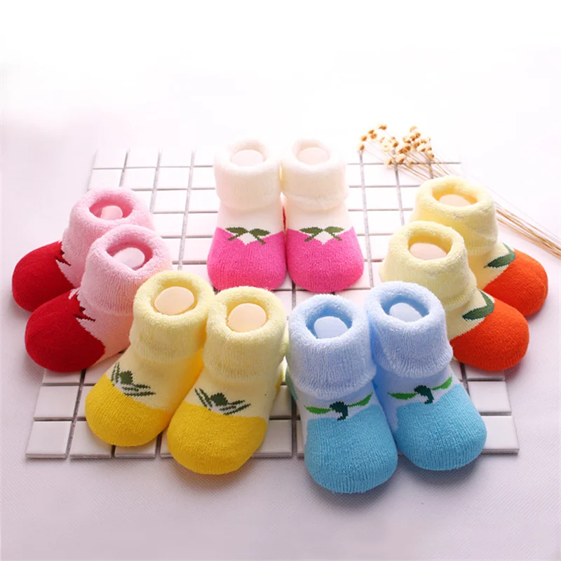

5 Pairs/set Baby Socks Winter Infant Toddler Thick Terry Warm Socks For Boys Girls Kids Print Socks For Newborn 0-3 Years Babies