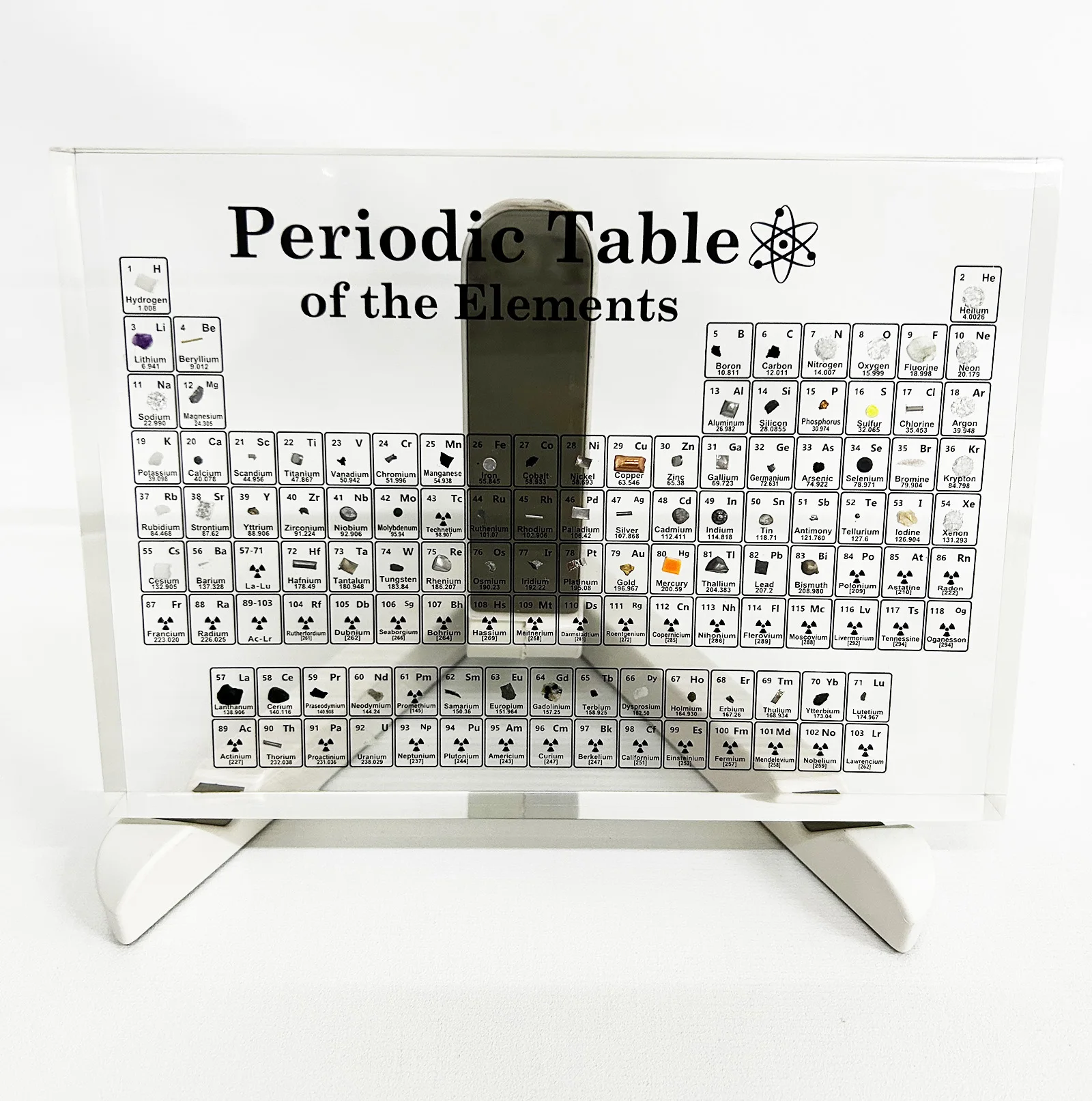 Chemical Acrylic Periodic Table of Elements Gifts for Kids Adults Periodic Table with Real Element Samples Inside Chemistry