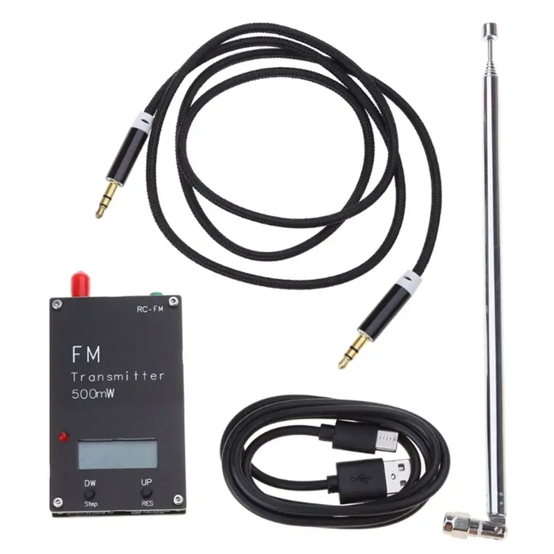 A54K-FM Transmitter Stereo Input 500Mw FM Transmitter Type C Port Fit For Parking Lot Black FM Transmitter