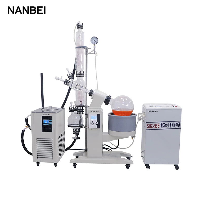 Factory price lab short path distillation 5L 10L 20L 50L essential oil extraction rotary evaporator with vacuum pump