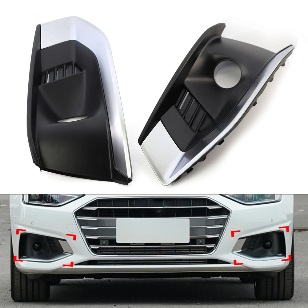 Car Front Bumper Fog Light Grille Cover Trim Left/Right For Audi A4L 2020 2021 2022 8WD807681L/8WD807682L