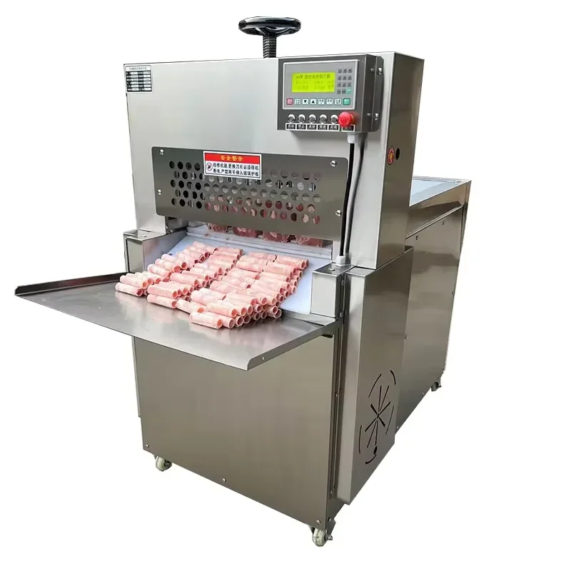 for Stainless Steel Automatic Numerical Control Meat Cutter Frozen Mutton Beef Roll Slicer Automatic Bacon Cutting Machine
