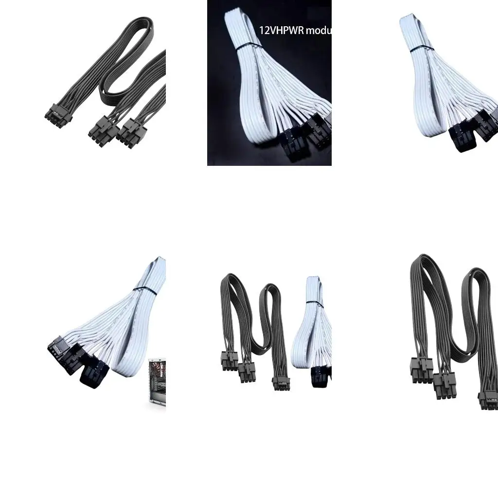  High Conductivity 16AWG Two 8Pin to 16Pin 12VHPWR PCIE 5.0 Cable for Efficient Power Delivery to RTX4090 and More