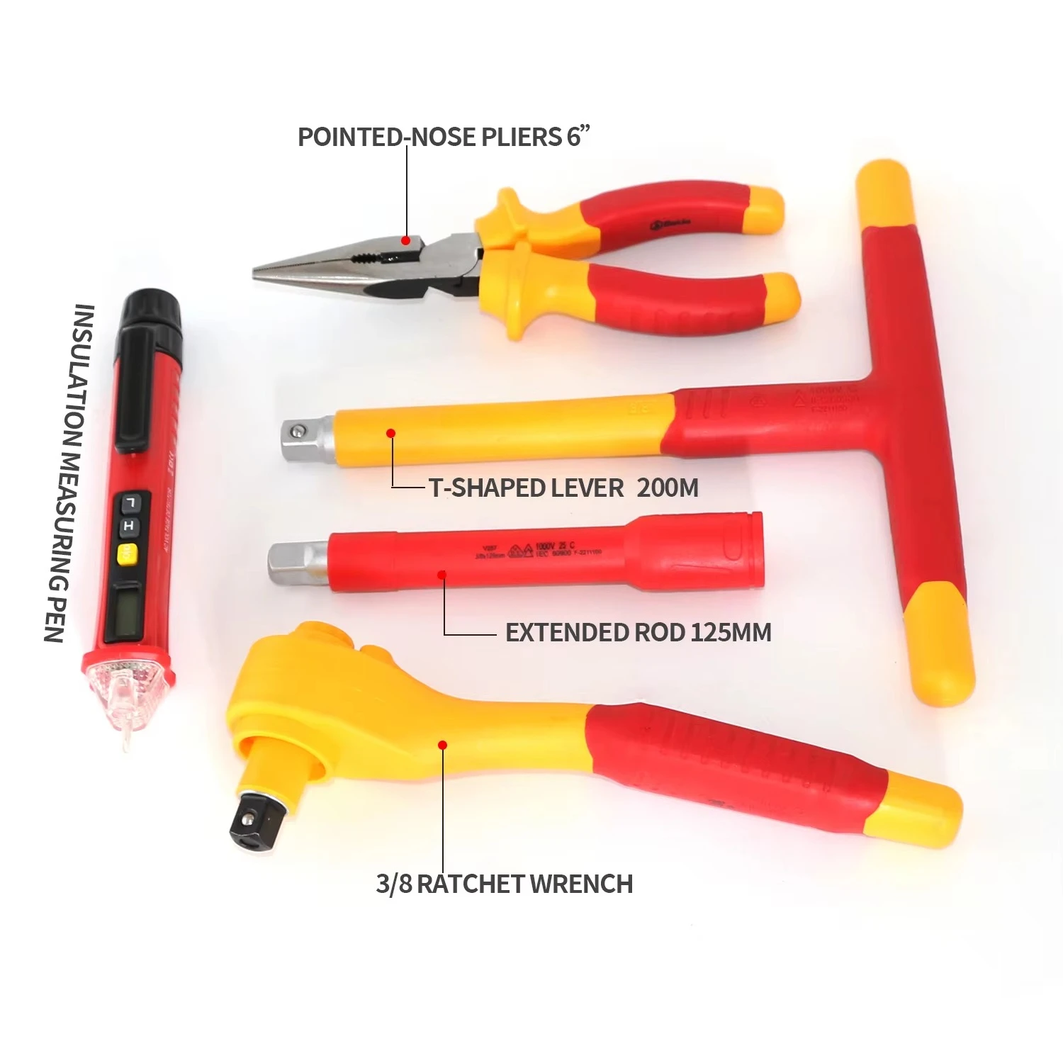 New Energy Auto Repair Tool Set VDE1000V Steel Socket Wrench & Screwdriver Kit Insulated Room Distribution Tools 40PCS