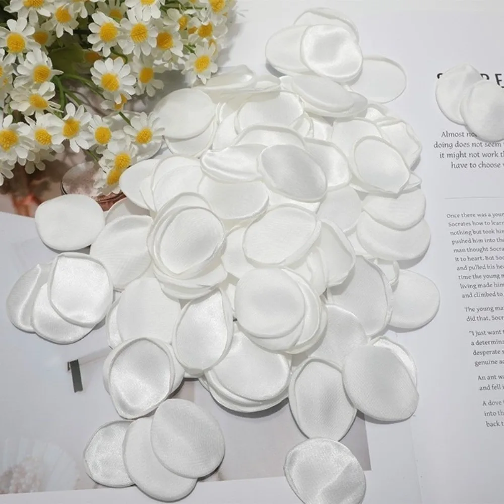 30/50/100pcs For Weddings White Artificial Rose Flowers Silk Rose Silk Rose Petals Homme Decor Parties