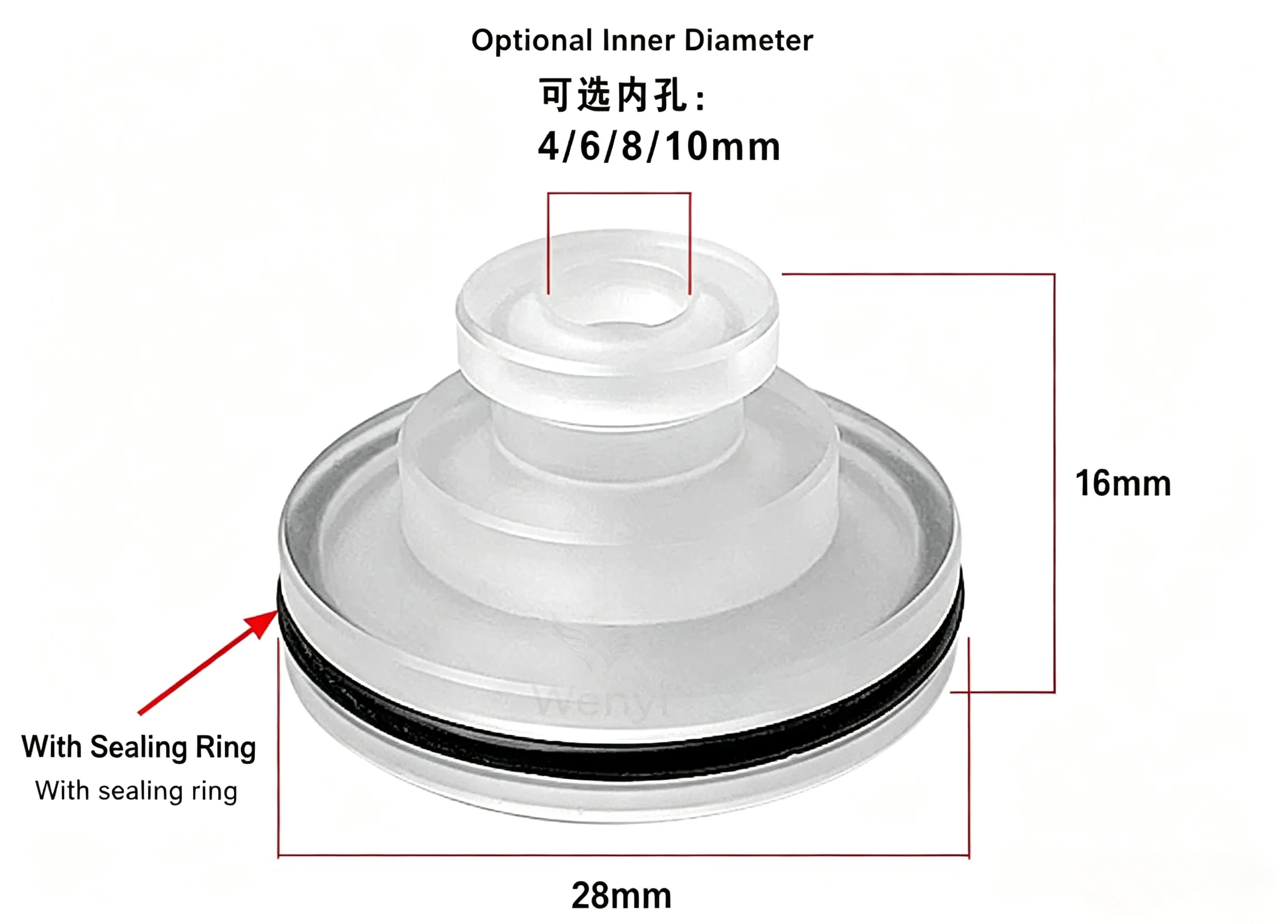 1PCS Upper Flushing Water Nozzle Ungrooved Ø4 Ø6 Ø8 Ø10mm MAWT575A DC0105U 4140070 Fit CH201 CH207 EDM Parts for Chmer