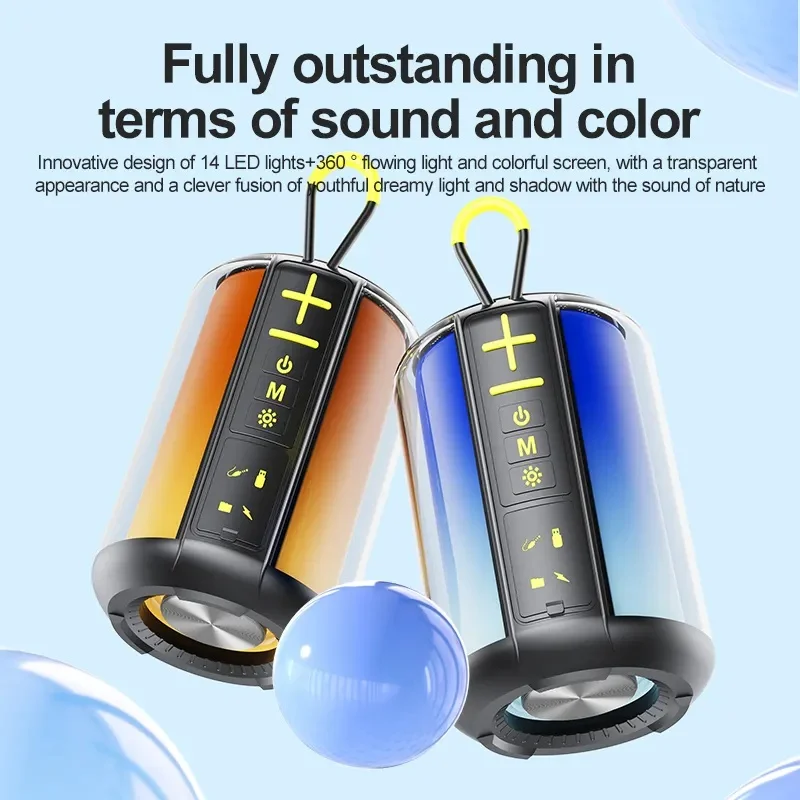 Najnowszy głośnik samochodowy Oświetlenie RGB Subwoofer stereo Bezprzewodowy głośnik Bluetooth Caixa De Som Przenośny kolorowy ekran Odtwarzacz muzyczny