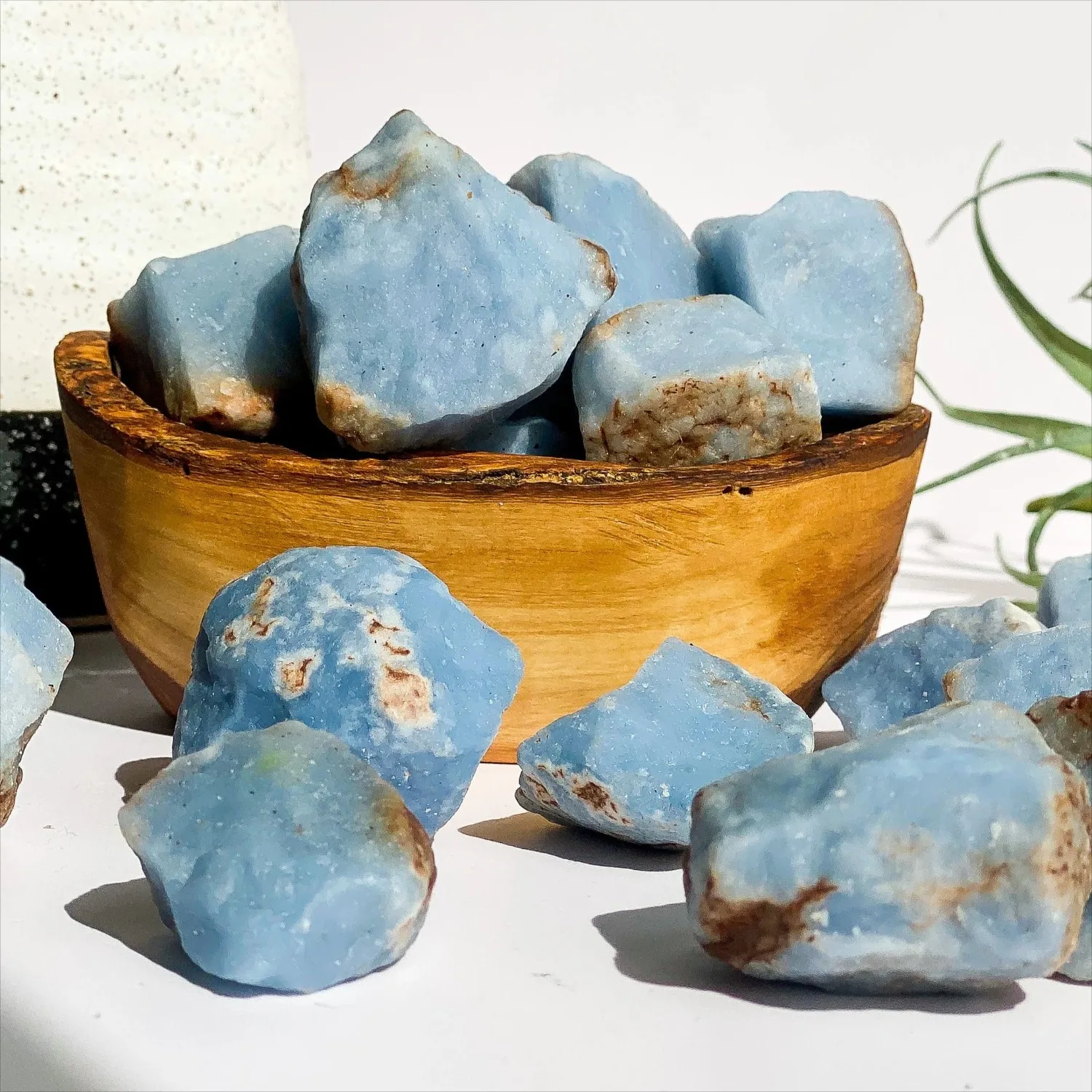 Natural Angelite Raw Stone - High-quality Mineral Crystal Collection Perfect Home Decoration Unprocessed Specimens