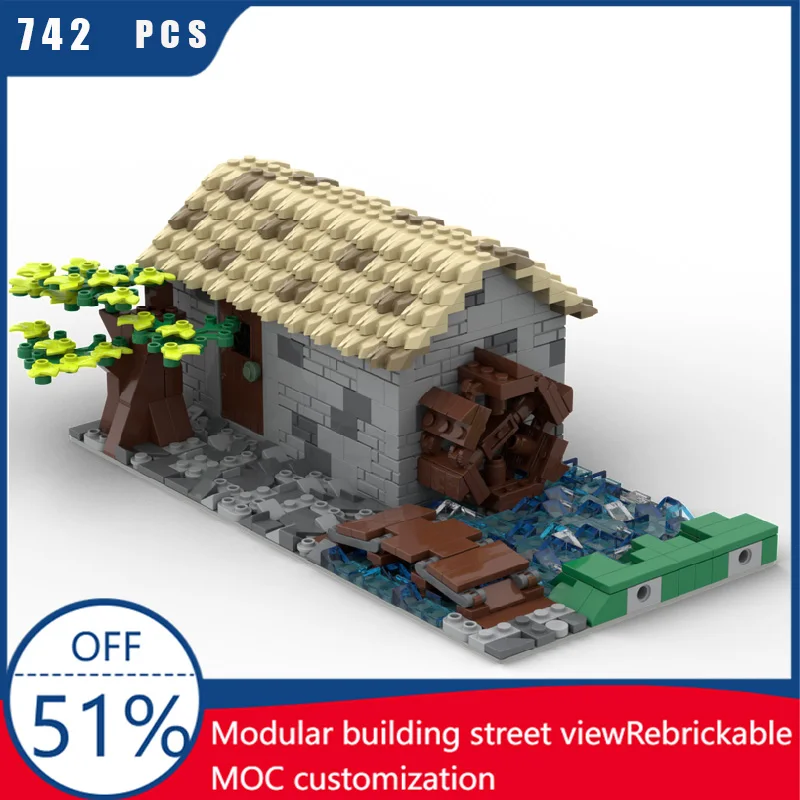 

7442, детали MOC, средневековая модель крепости, здание, роскошный хостель, архитектурный блок, сделай сам, детские сборные кирпичи, популярные игрушки, подарок