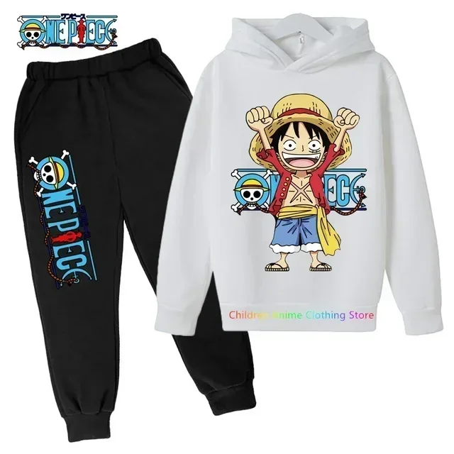 New Anime One Piece Hoodies Kids Fashion Luffy Pullover Oversized Hoodie Sweats Kids Hip Hop Coat Boys Clothing Sudaderas