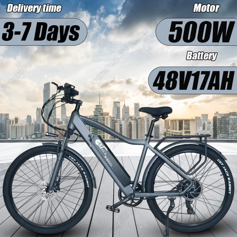 F26 Electric Bicycle 500W Powerful Motor 48V17AH Lithium Battery Aluminum Alloy Aldult E-bike 29 Inch Tire City Electric Bike