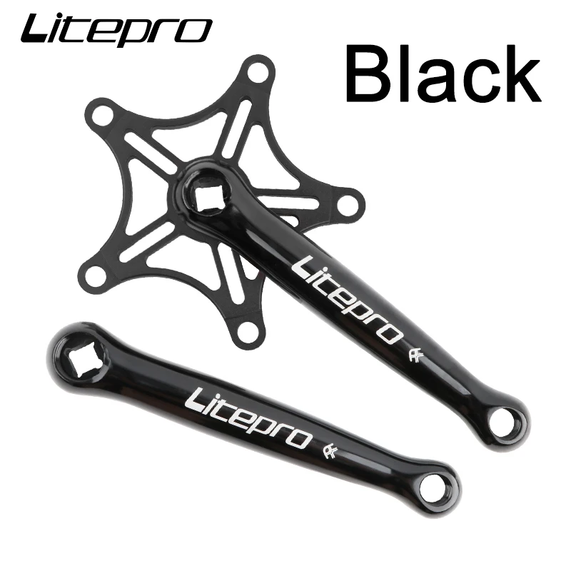 LPLitepro folding bicycle Crankset BCD130 sprocket Retro square connecting rods Crank aluminum alloy Bike Chainwheel Spare parts