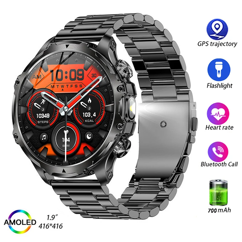 

Смарт-часы для активного отдыха на природе для мужчин и женщин, наручные часы с аккумулятором 700 мАч, LED-фонарик, умные часы AK75, фитнес-часы