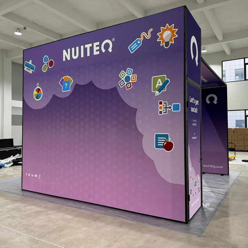 Nuovo design in tessuto di tensione con telaio in alluminio 6x6 m Cabina per esposizioni moderne per esposizioni commerciali per esposizione