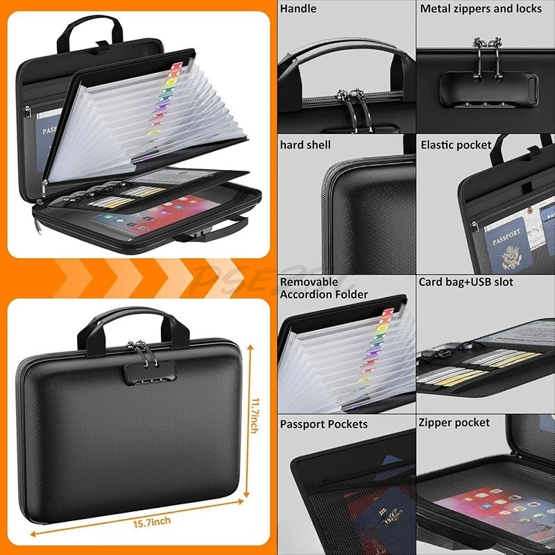 EVA Organ Style File Bag Small Multi-layer Transparent Insert Bag Office Stationery Storage and Organizing Bag