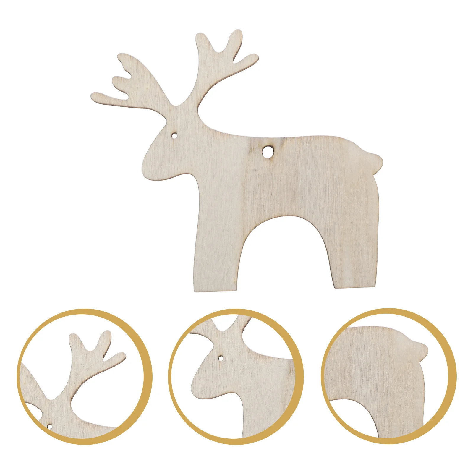 

20Pcs Wooden Reindeer Christmas Ornaments Unfinished Wood Cutouts DIY Crafts Hanging Elk Pendants Xmas Tree Decor