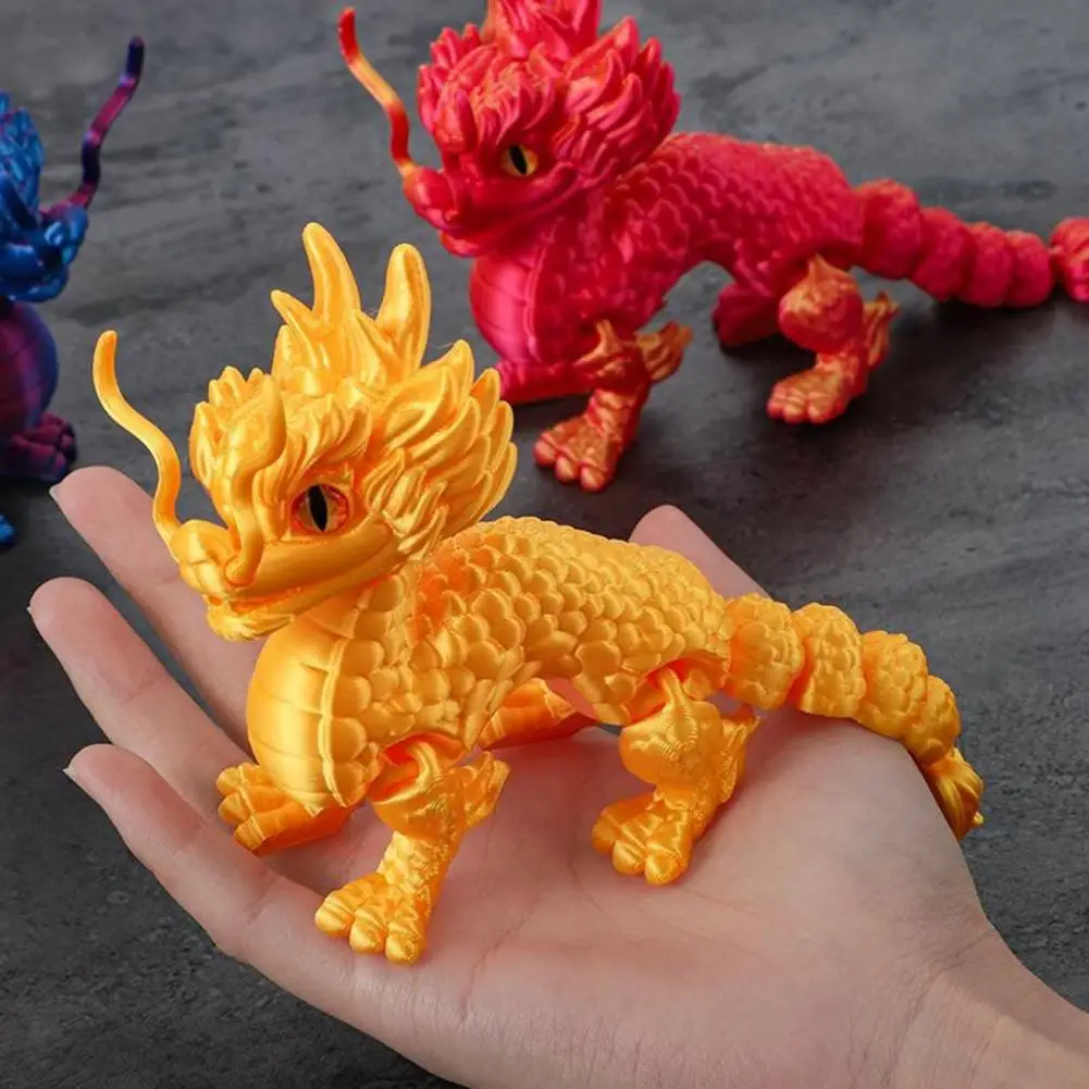 Dragon Ornament 3d Printed Dragon Figure Realistic Mini Dragon Statue Vibrant Color Photography Prop Fidget Toy for Adults Kids