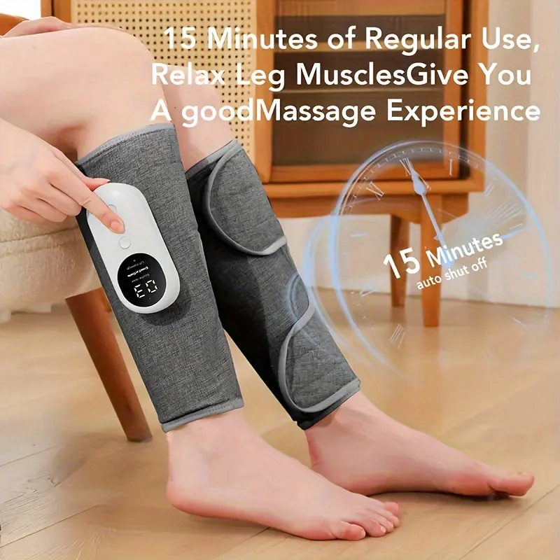 1/2 Leg Massager for Round Calf Push, 3 Intensities, 3 Heat Levels, Air Compression Massager, Heat Leg Massager