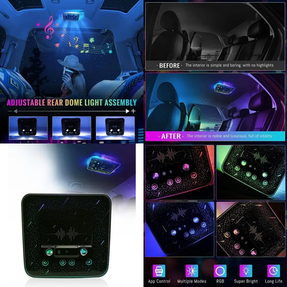 

Регулируемые светодиодные потолочные светильники RGB с сенсорным управлением, внутреннее освещение автомобиля и автофургона, дверной переход, верхняя часть в метеоритном стиле.