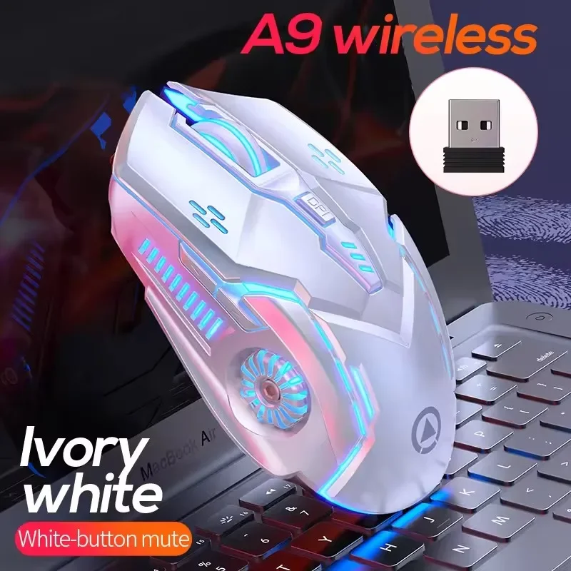 

ZLRLMHY for Laptop PC Universal Wireless Mouse Rechargeable Luminous Silent Gaming 2.4G USB Mice Peripheral E-Sports Gamer