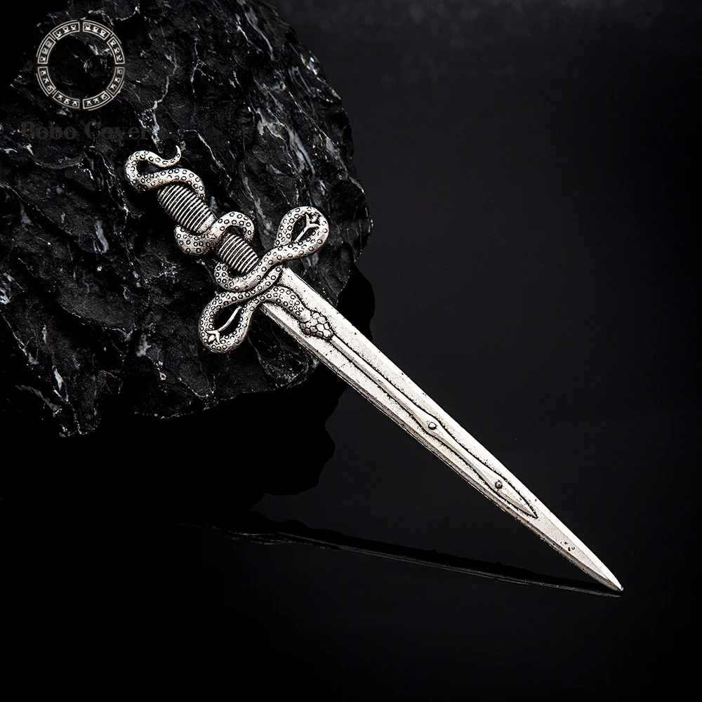 Gothic Norse Mythology Snake Sword Hair Stick for Women Vintage Vikings Serpent Hairpins Wicca Witch Tiara Punk Female Jewelry