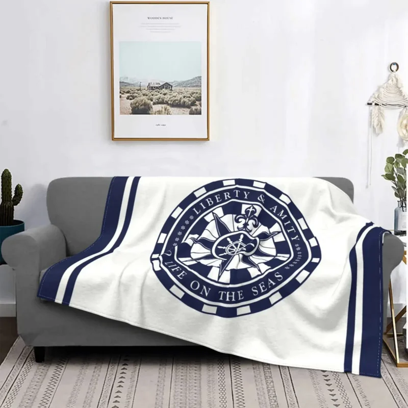 

Blue Nautical Upholstery Blankets Soft Flannel Blankets Bed Blankets Breathable Thermal Bedding & Travel Blankets Customizable