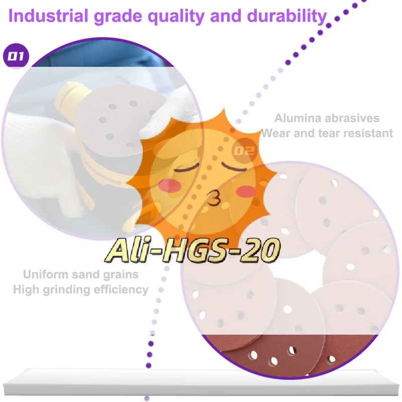 

Набор из 10 5-дюймовых шлифовальных дисков из глинозема с 8 отверстиями — сверхпрочные абразивные подушечки для полировки металла и дерева