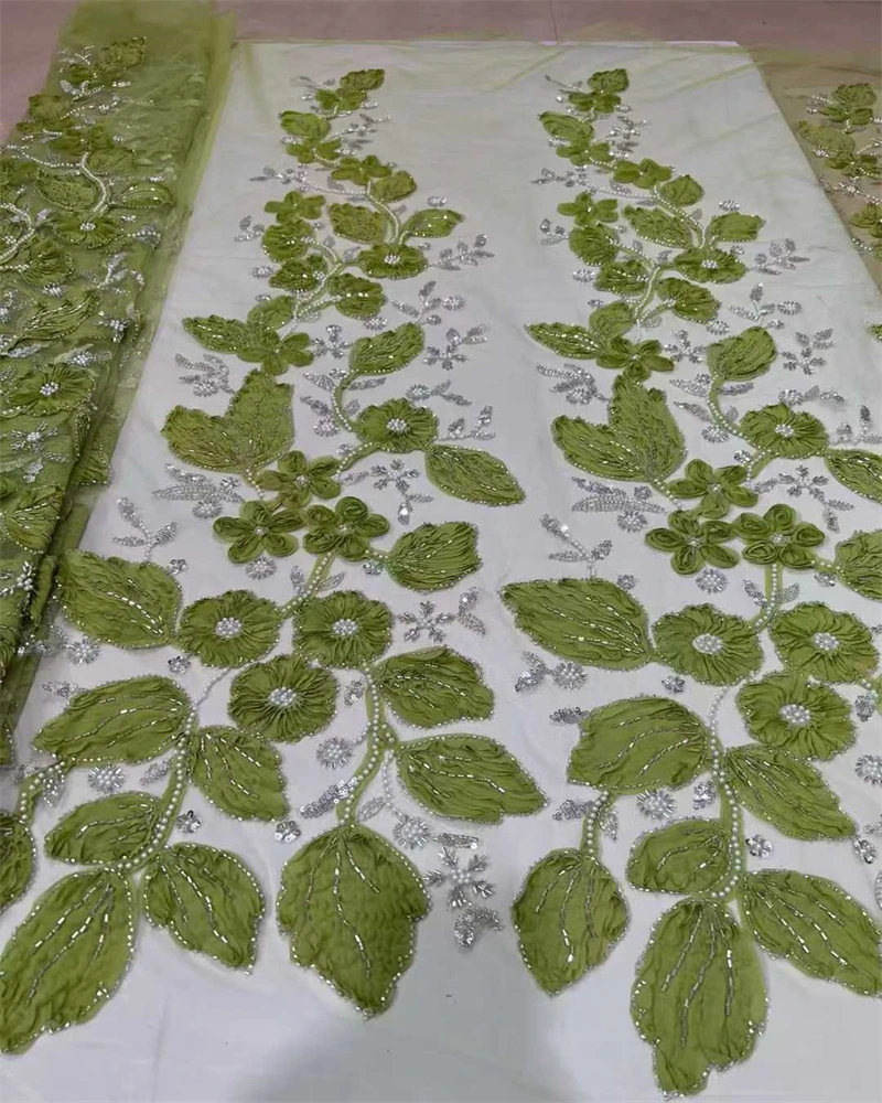 قماش دانتيل تول أفريقي 2025 قماش ترتر شبكي فرنسي خياطة تطريز مع خرز دانتيل تول شبكي فستان نيجيريا