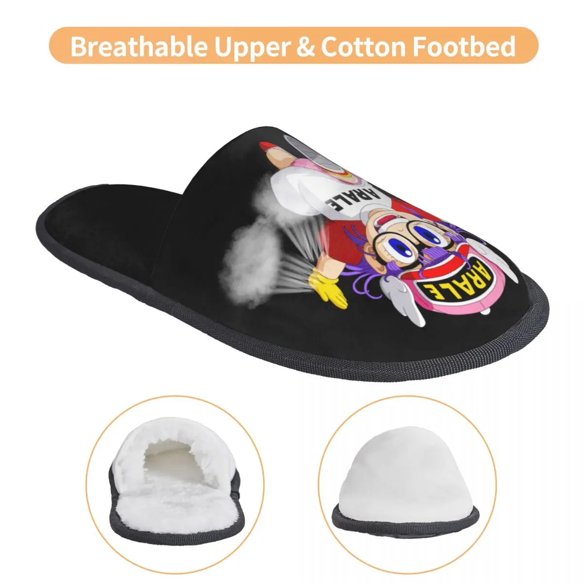 Arare Arale Purple Dr Slump Cozy Scuff مع شبشب من إسفنج الذاكرة للنساء أحذية منزلية للسبا