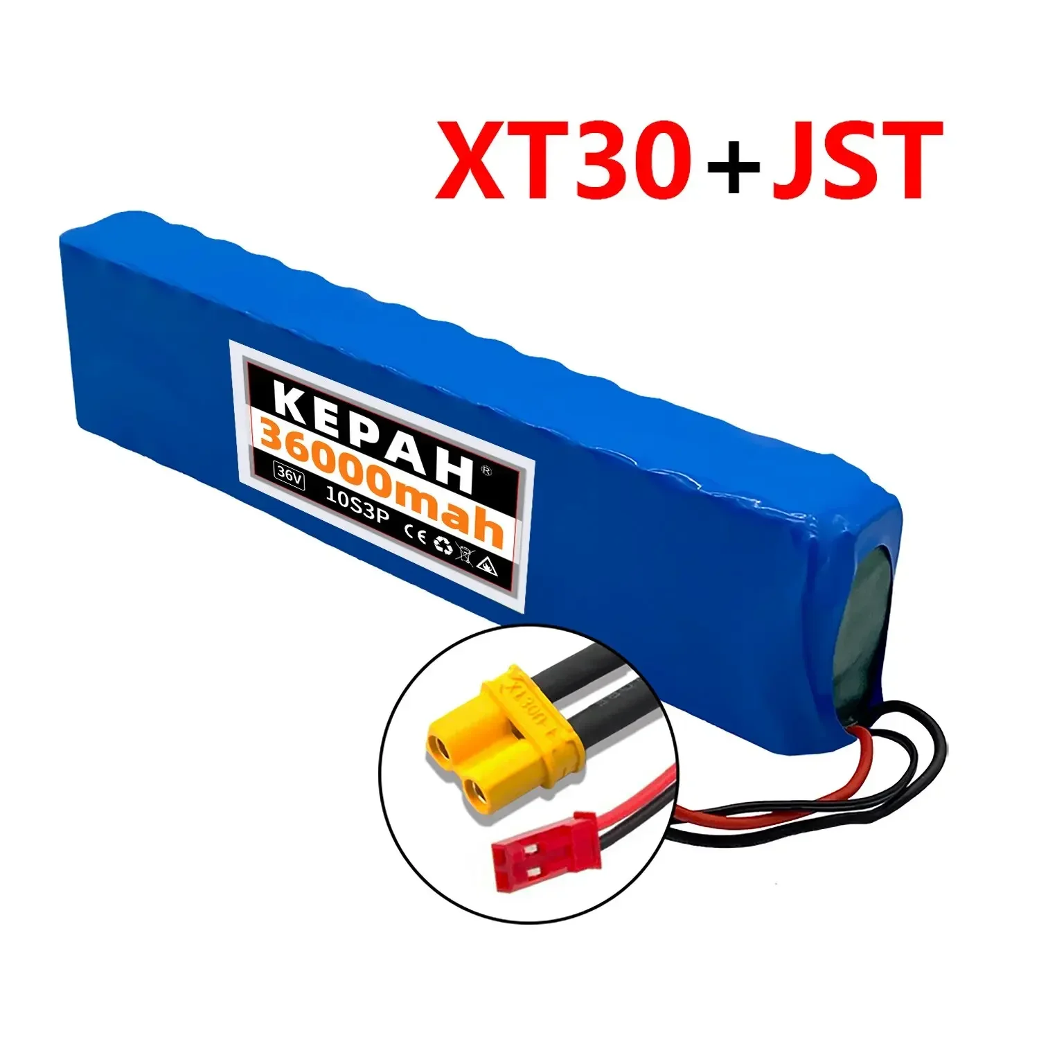 36V 36Ah 18650 Rechargeable Lithium Battery Pack 10S3P 600W Power Modified with BMS