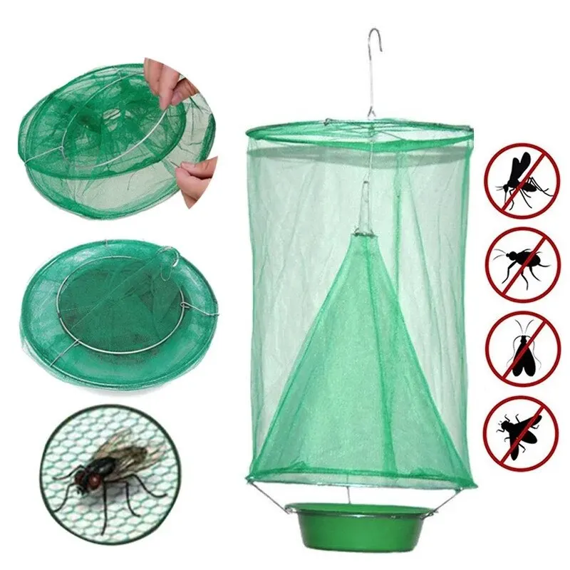 

1PCS Fly Catcher Killer Pest Control Reusable Hanging Fly Trap Flytrap Cage Net Traps Garden Hanging Flycatcher for Dropshipping