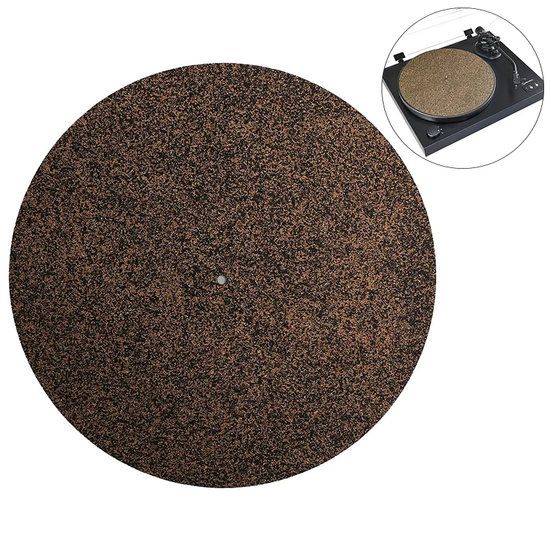 Turntable Cork Platter Mat Non Slip Anti Static Cork 12in Record Mat Pad for Records Shockproof and, Improve Sound Quality