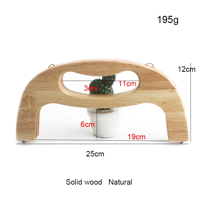 1PC 25*cm*2cm  Wooden Handles Bag Purse Frame Closure Kiss Clasp Women Handbag Sewing Brackets Crochet Bags DIY Accessories