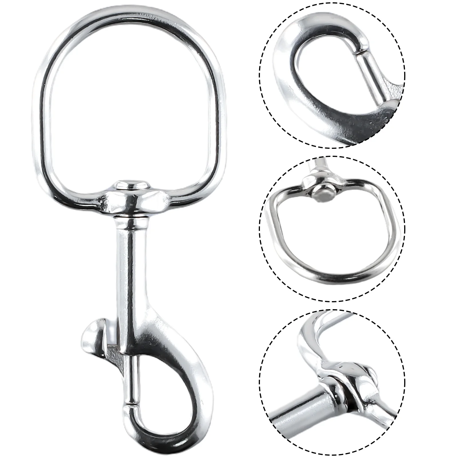 

Seawater-Proof 360° Rotating Eye Bolt Hook Stainless Steel Fastener For SCUBA Pets Marine-Grade Swivel Carabiner Diving Gear