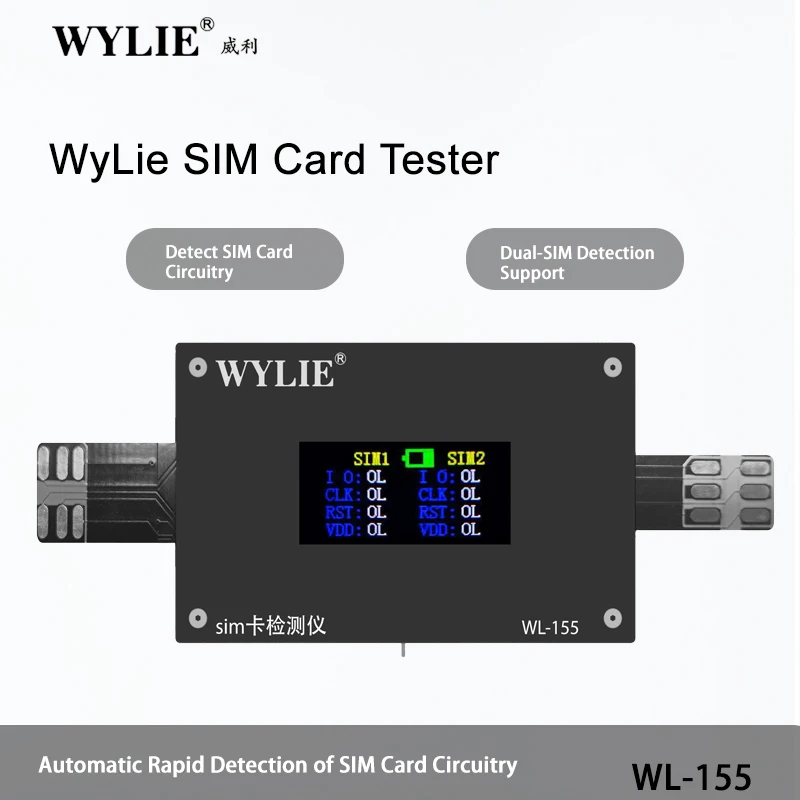 

WYLIE WL-155 SIM Card Tester For Iphone 14-17 Android Series Plug-And-Play Whole Machine Testing