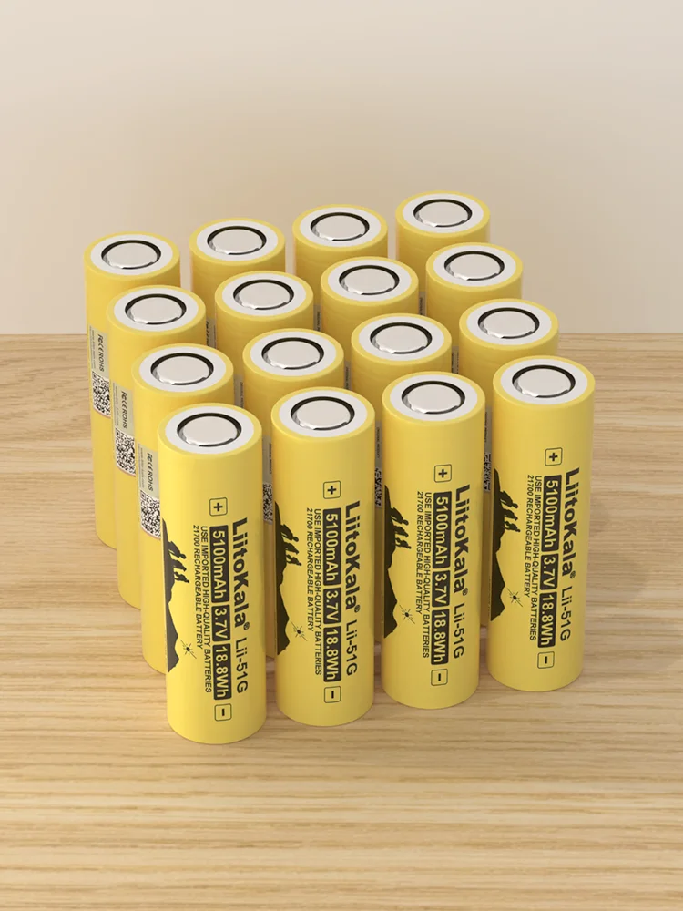 New LiitoKala 1-6PCS 21700 5100mAh high Capacity Li-ion 3.7v Rechargeable Battery 3.6V Power batteries