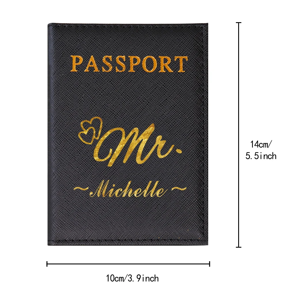 Personalized Customized Name Passport Cover Case Air Ticket Storage Pack Passport Holder for Multi-Function Travel Essentials